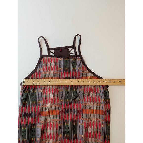 Prana Ardor Dress Racerback Built In Shelf Bra Red Brown Carmine Desert Geo Xl - Picture 8 of 11